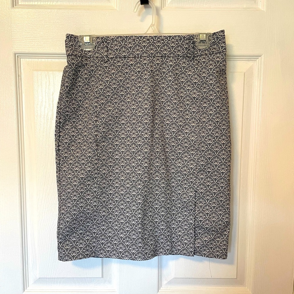 Paisley Pencil Skirt with zipper closure and fully lined.